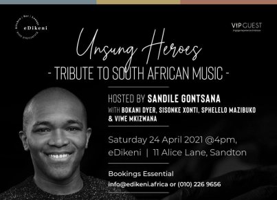 Sandile Gontsana will be performing at eDikeni Sandton on 24 April 2021